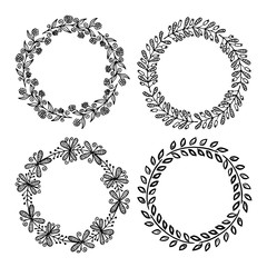 Hand drawn vector illustration - Laurels and wreaths. Design elements for invitations, greeting cards, quotes, blogs, posters and more. Perfect For Wedding Frames.