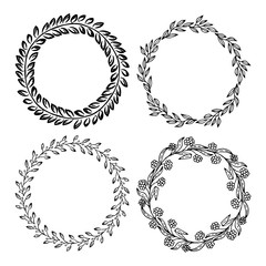 Hand drawn vector illustration - Laurels and wreaths. Design elements for invitations, greeting cards, quotes, blogs, posters and more. Perfect For Wedding Frames.