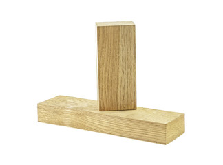 Wooden bars on a white background. Oak.
