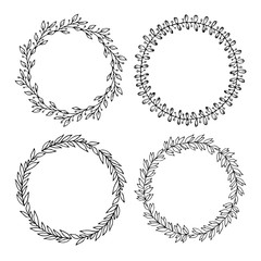 Hand drawn vector illustration - Laurels and wreaths. Design elements for invitations, greeting cards, quotes, blogs, posters and more. Perfect For Wedding Frames.