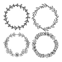 Hand drawn vector illustration - Laurels and wreaths. Design elements for invitations, greeting cards, quotes, blogs, posters and more. Perfect For Wedding Frames.