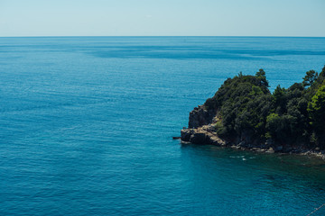 Beautiful landscape of Budva. Montenegro. Sea and mountains
