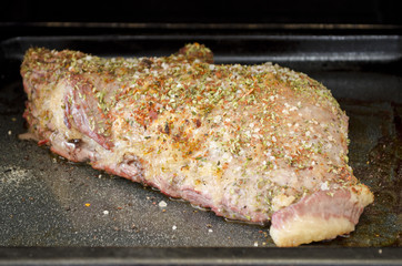 preparing meat with vegetables