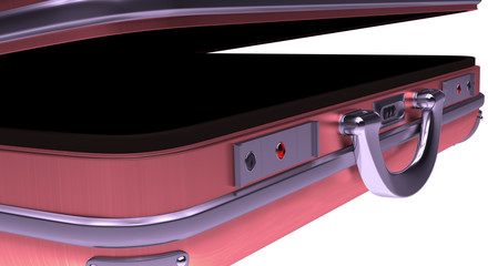 High resolution metallic suitcase 3d illustration isolated