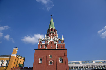 Trinity tower of Moscow Kremlin. Color photo.