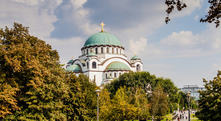 Fototapeta na wymiar Temple Of Saint Sava Serbian Orthodox Church Belgrade Serbia
