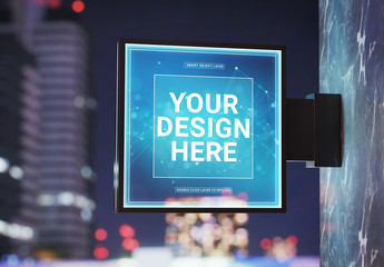 Outdoor Square Sign Mockup