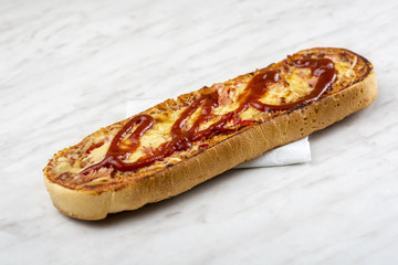 cheese sandwich and ketchup