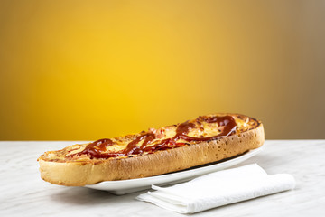 cheese sandwich and ketchup