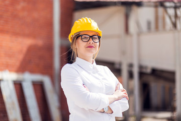 Portrait of young and confident female architect