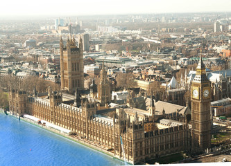 Houses Of Parliament London Aerial View