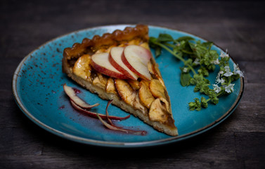 French Apple Autumn Tart Dessert Still Life