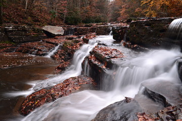 Large Waterfalls Autumn Stream