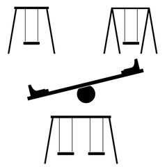 Swing icon, silhouette, logo on white background