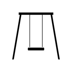 Swing icon, silhouette, logo on white background