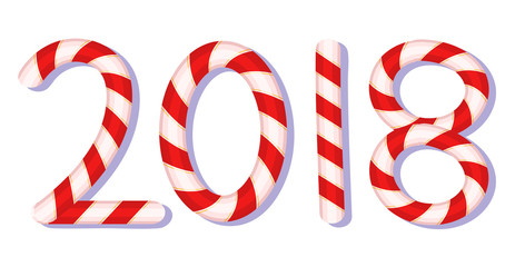 2018 Candy cane Typography vector