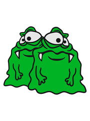 team 2 freunde paar glibber schleim ekelig schleimig gesicht kopf monster lustig böse gefährlich clipart comic cartoon