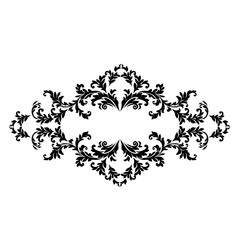 Vintage baroque frame scroll ornament engraving border floral retro pattern antique style acanthus foliage swirl decorative design element filigree calligraphy. 