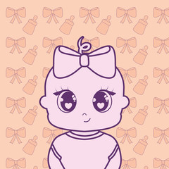 baby shower card with little girl