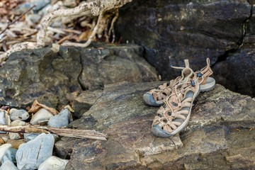 Brown sandals for hiking