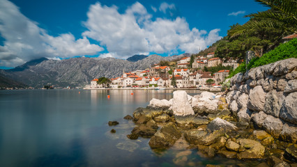 View of the beautiful Perast town