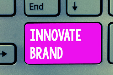 Word writing text Innovate Brand. Business concept for significant to innovate products, services and more.