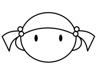 女の子飾り目(線画)