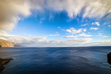 View of the Los Gigantes cliffs from Punta de Teno, Tenerife, Canary Islands, Spain