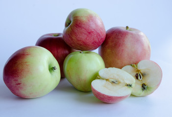 Apples on a white background
