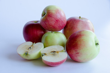 Apples on a white background
