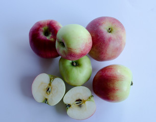 Apples on a white background