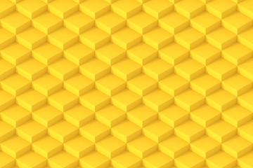 Yellow Square Abstract Background. Cube Background. 3D Render Background