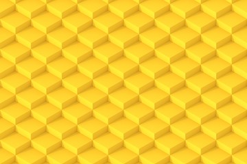 Yellow Square Abstract Background. Cube Background. 3D Render Background