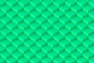 Green Square Abstract Background. Cube Background. 3D Render Background
