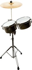 Two Tom Drums and Cymbal on Stand - Isolated