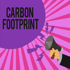 Handwriting text writing Carbon Footprint. Concept meaning amount of dioxide released atmosphere result of activities.