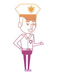 Police officer cartoon rainbow lines