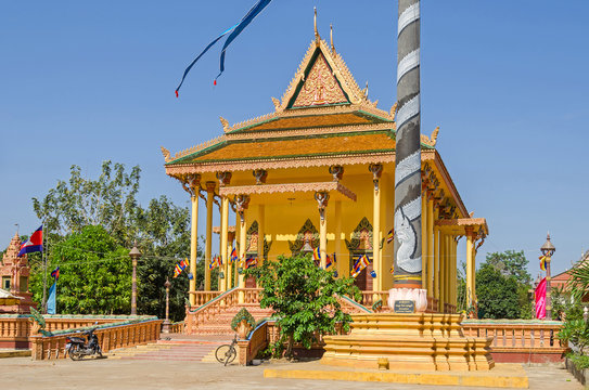 Buddhist temple in a small remote village Chong Koh in Cambodia