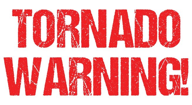 Tornado warning sign storm cyclone design concept. Breaking news paper logo icon banner.