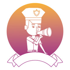 Police and blank ribbon banner rainbow lines