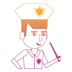 Police profile cartoon rainbow lines