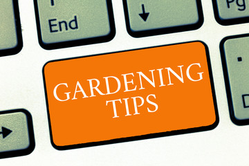 Conceptual hand writing showing Gardening Tips. Business photo text Proper Practices in growing crops Botanical Approach.