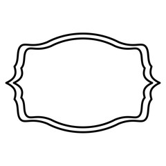 Label frame isolated in black and white