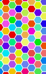 Honeycomb many color, multicolored. Isometric geometry. 3D illustration