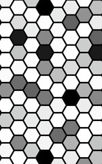 Black honeycomb with a gradient color. Isometric geometry. 3D illustration