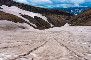 Fototapeta na wymiar Vulkan Schnee Kamchatka
