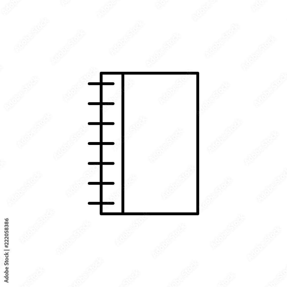 Poster notebook icon. element of education for mobile concept and web apps icon. thin line icon for website