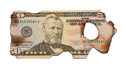 Burned Fifty Dollar Bill