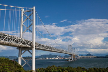 Seto Ohashi Bridge(Suspension bridge) in the seto inland sea,shikoku,japan