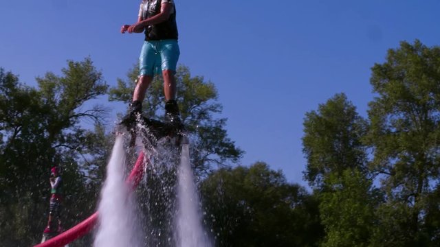 Flyboarder flying slow motion Flyboarding video